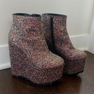Platform Glitter Boots